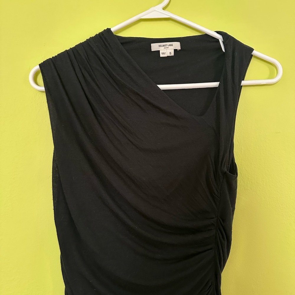 Helmut Lang S Asymmetrical Black Ruched Dress